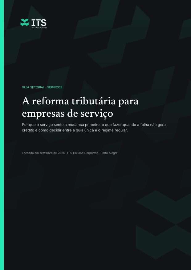 Capa do guia A reforma tributária para empresas de serviço